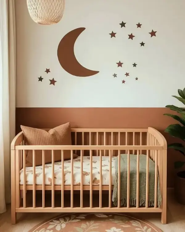 Behangsticker maan roest kleine muurdecoratie babykamer